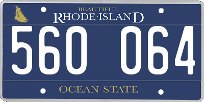 RI license plate 560064