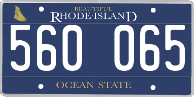 RI license plate 560065
