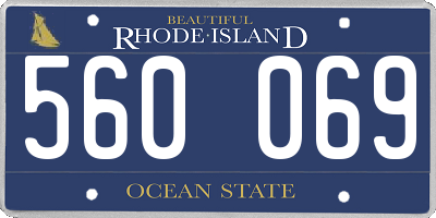 RI license plate 560069