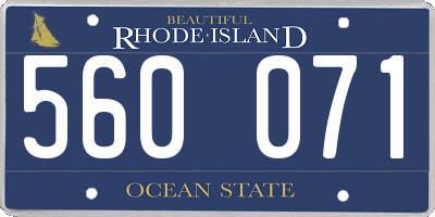 RI license plate 560071