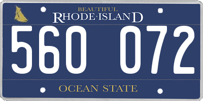RI license plate 560072