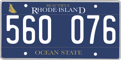 RI license plate 560076