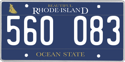 RI license plate 560083