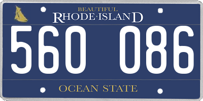 RI license plate 560086