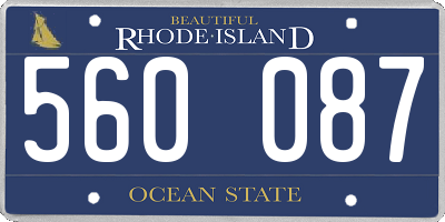 RI license plate 560087