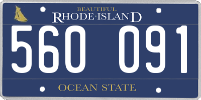 RI license plate 560091
