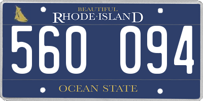 RI license plate 560094