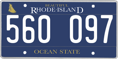 RI license plate 560097