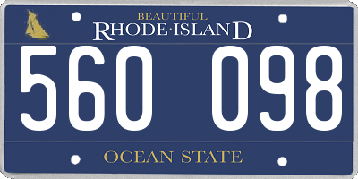 RI license plate 560098