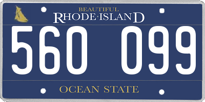 RI license plate 560099