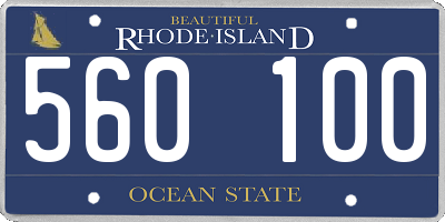 RI license plate 560100