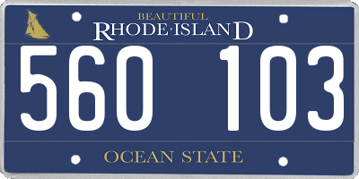 RI license plate 560103