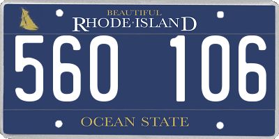 RI license plate 560106