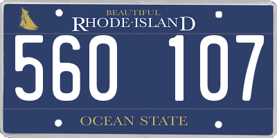 RI license plate 560107