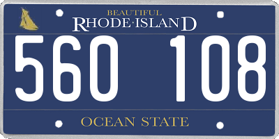 RI license plate 560108
