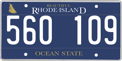 RI license plate 560109