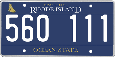 RI license plate 560111