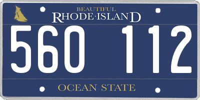 RI license plate 560112