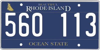 RI license plate 560113