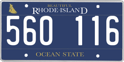 RI license plate 560116