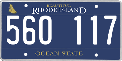RI license plate 560117