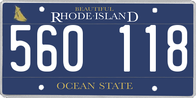 RI license plate 560118