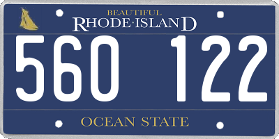 RI license plate 560122