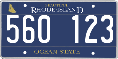 RI license plate 560123