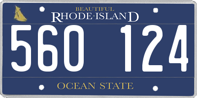 RI license plate 560124
