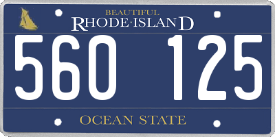 RI license plate 560125