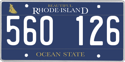 RI license plate 560126