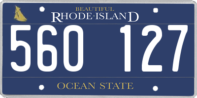 RI license plate 560127