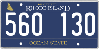 RI license plate 560130