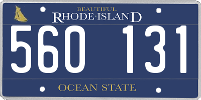 RI license plate 560131