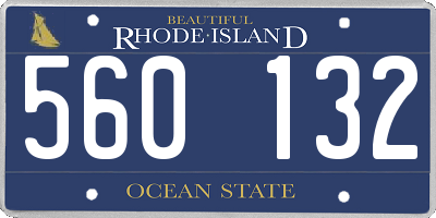 RI license plate 560132