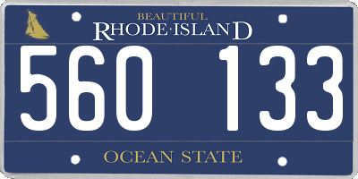 RI license plate 560133