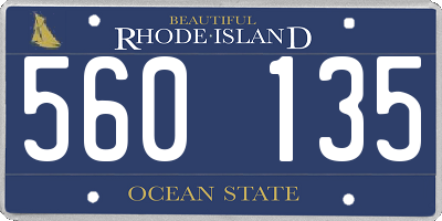 RI license plate 560135