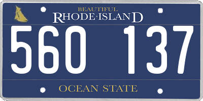 RI license plate 560137