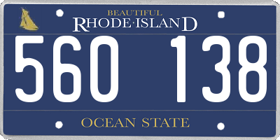 RI license plate 560138