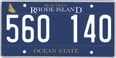 RI license plate 560140