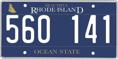 RI license plate 560141