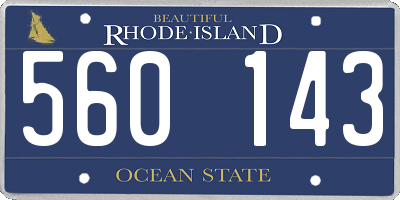 RI license plate 560143