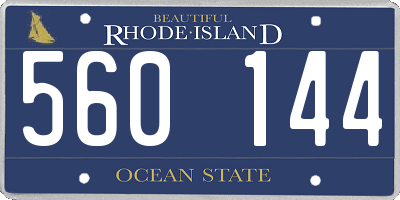 RI license plate 560144