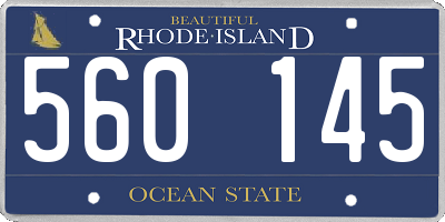 RI license plate 560145