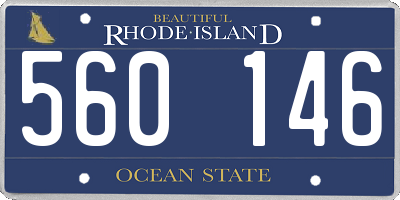 RI license plate 560146