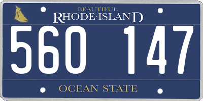 RI license plate 560147