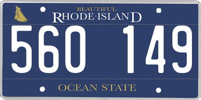 RI license plate 560149