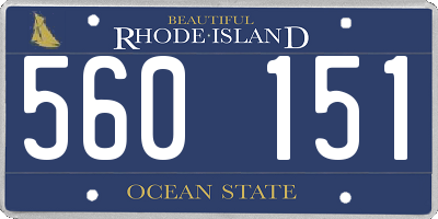 RI license plate 560151