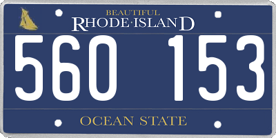 RI license plate 560153