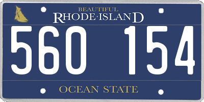 RI license plate 560154